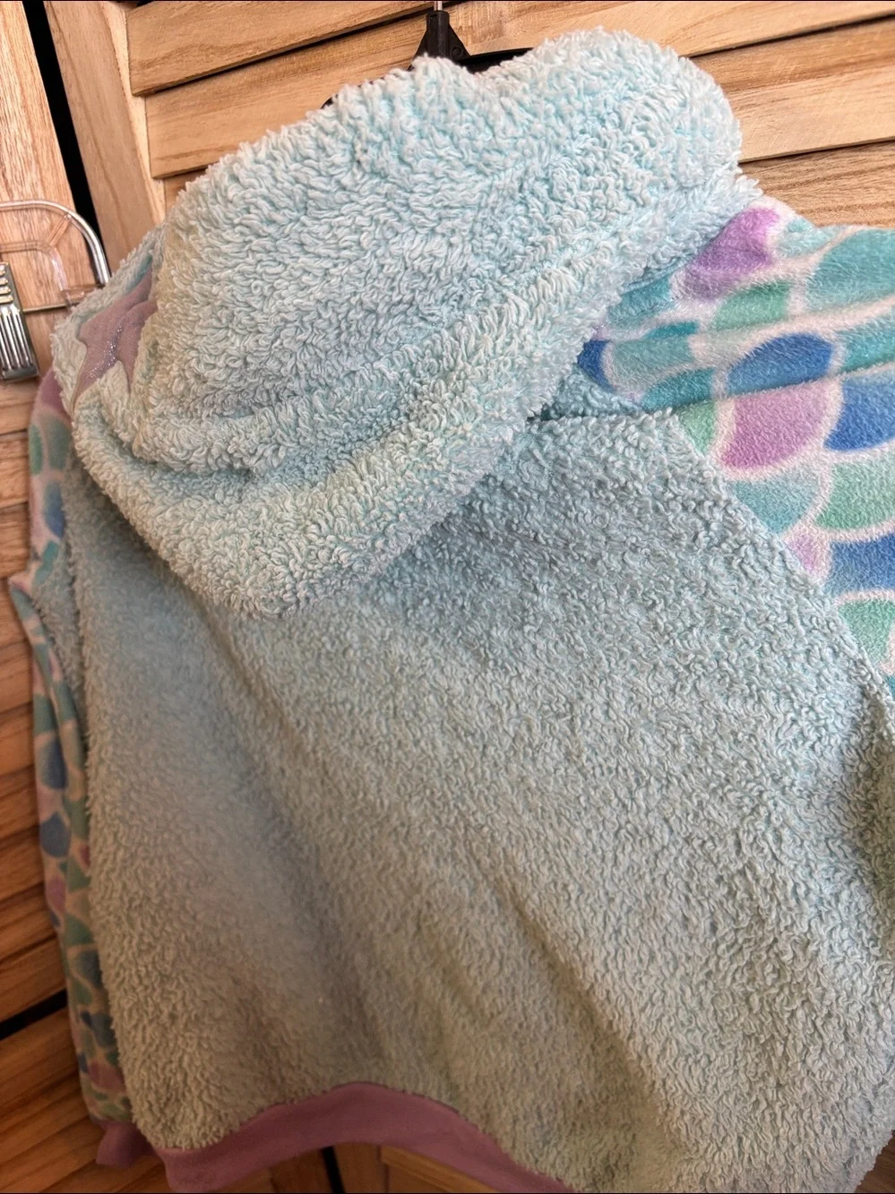 Girls Cozy Pastel Unicorn Hooded Lounge Set - Mint & Lavender Medium